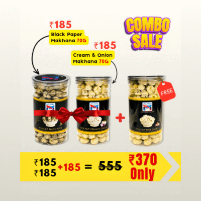 Makhana Combo Pack | Black Pepper + Cream & Onion + FREE Salted Makhana