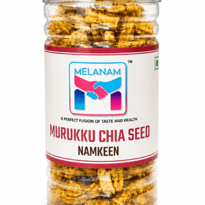 Melanam Murukku Chia Seed Sticks crispy golden sticks in jar