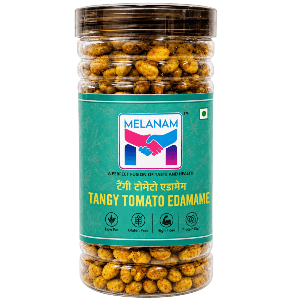Melanam Tangy Tomato Edamame – High Protein Flavourful Snack