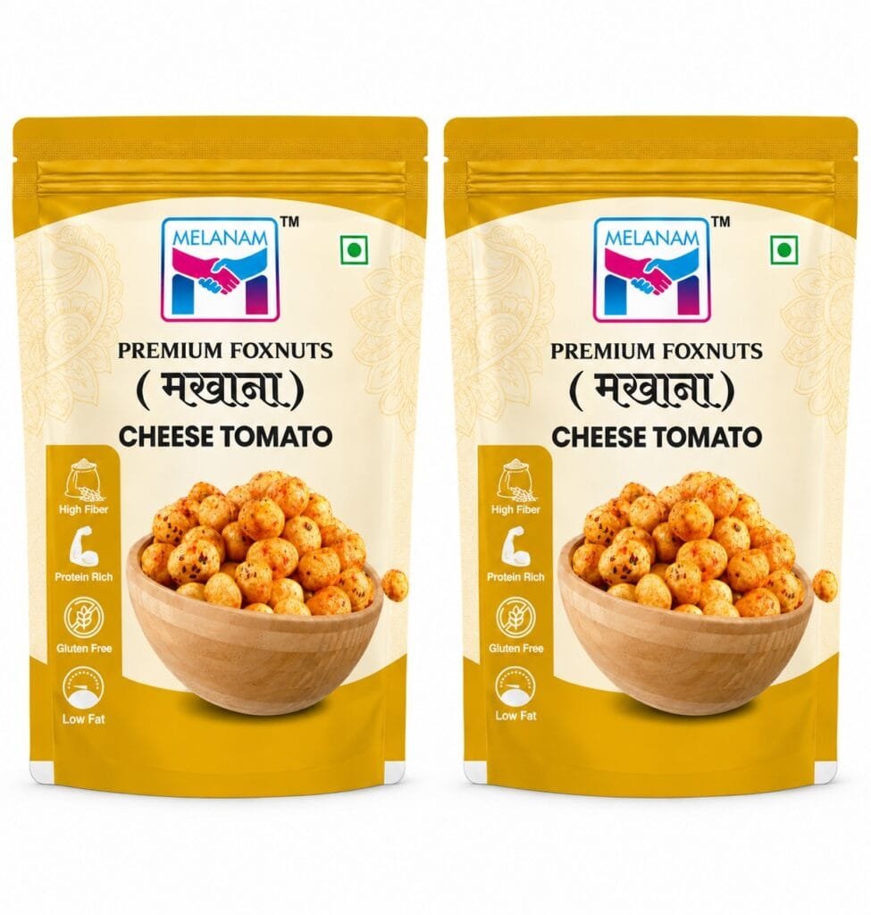 Roasted Makhana Cheese Tomato Flavoured Fox Nuts, Pack of 2, 60g x 2 Pouches