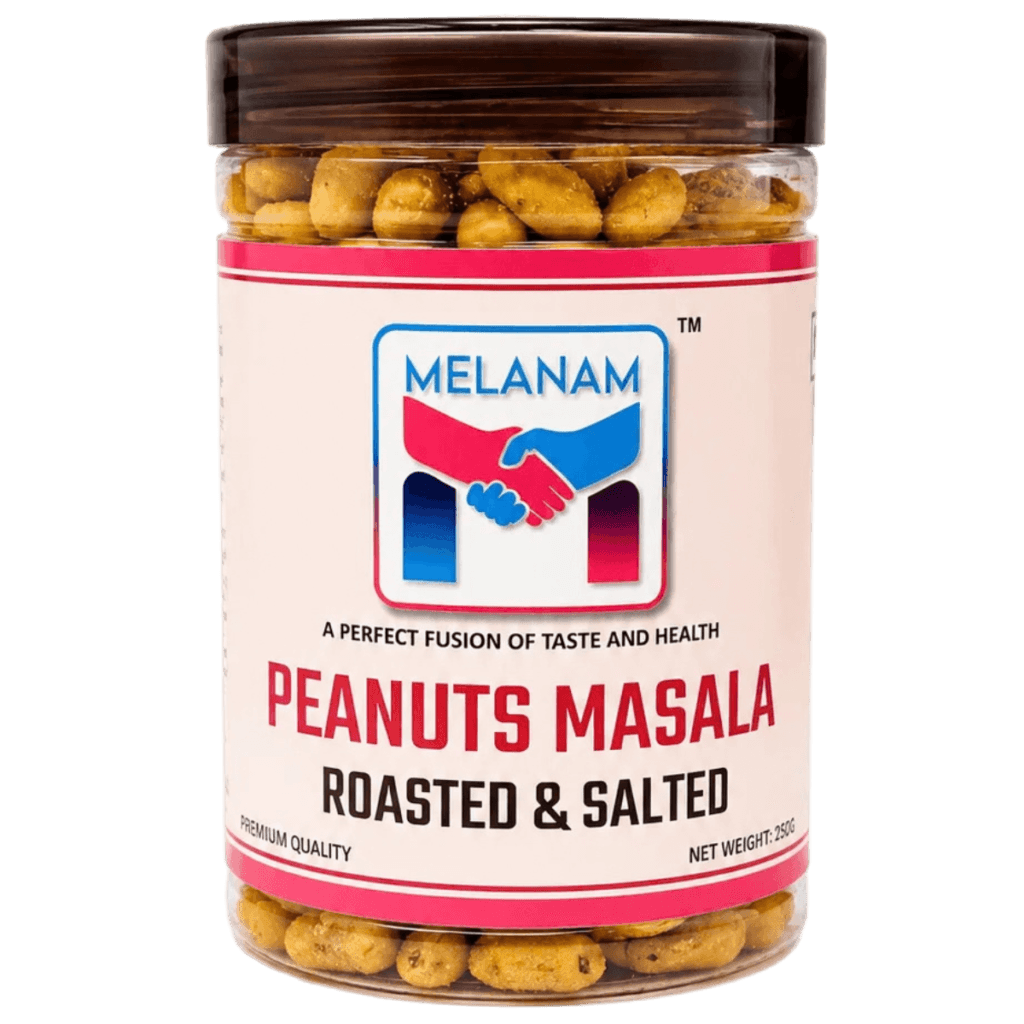 Melanam Peanut Masala Roasted & Salted – Spicy High Protein Snack